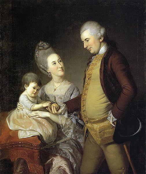 Charles Willson Peale Portrait of John and Elizabeth Lloyd Cadwalader and their Daughter Anne oil painting picture